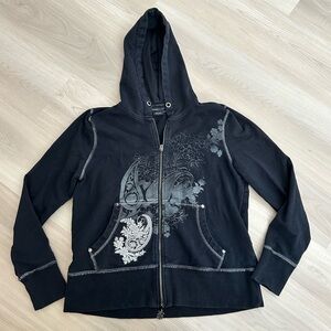 BCBG embroidered hoodie Vintage Y2K XL